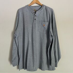 Carhartt Original Fit Shirt 2XL Gray Long Sleeve Pocket Tee Workwear
